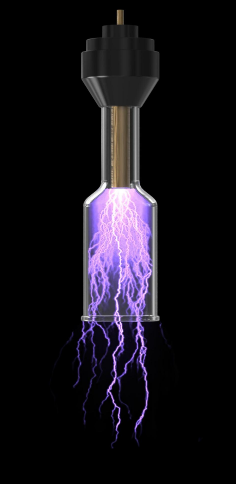 Głowica Plasma Fusion — fioletowe łuki plazmowe na czarnym tle